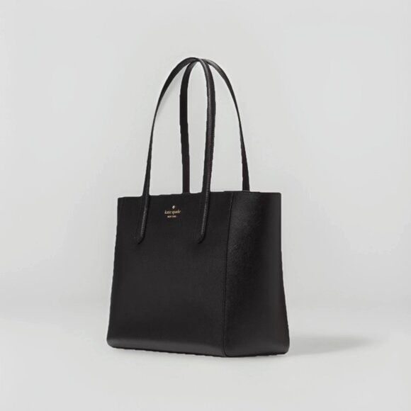 New Kate Spade Staci Medium Tote Saffiano Leather Black KG473 - Picture 4 of 6